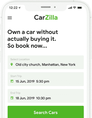 Carzilla - Car Rental Booking App, Self driving Car App, Car Rent App at Jotech Apps