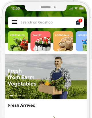 Groshop - Online Multi Vendor Grocery Ordering App with Grocery delivery App at Jotech Apps