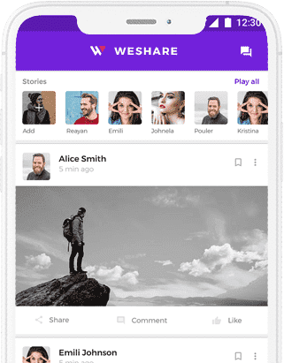 Weshare - Social Media Sharing App, Chatting App at Jotech Apps
